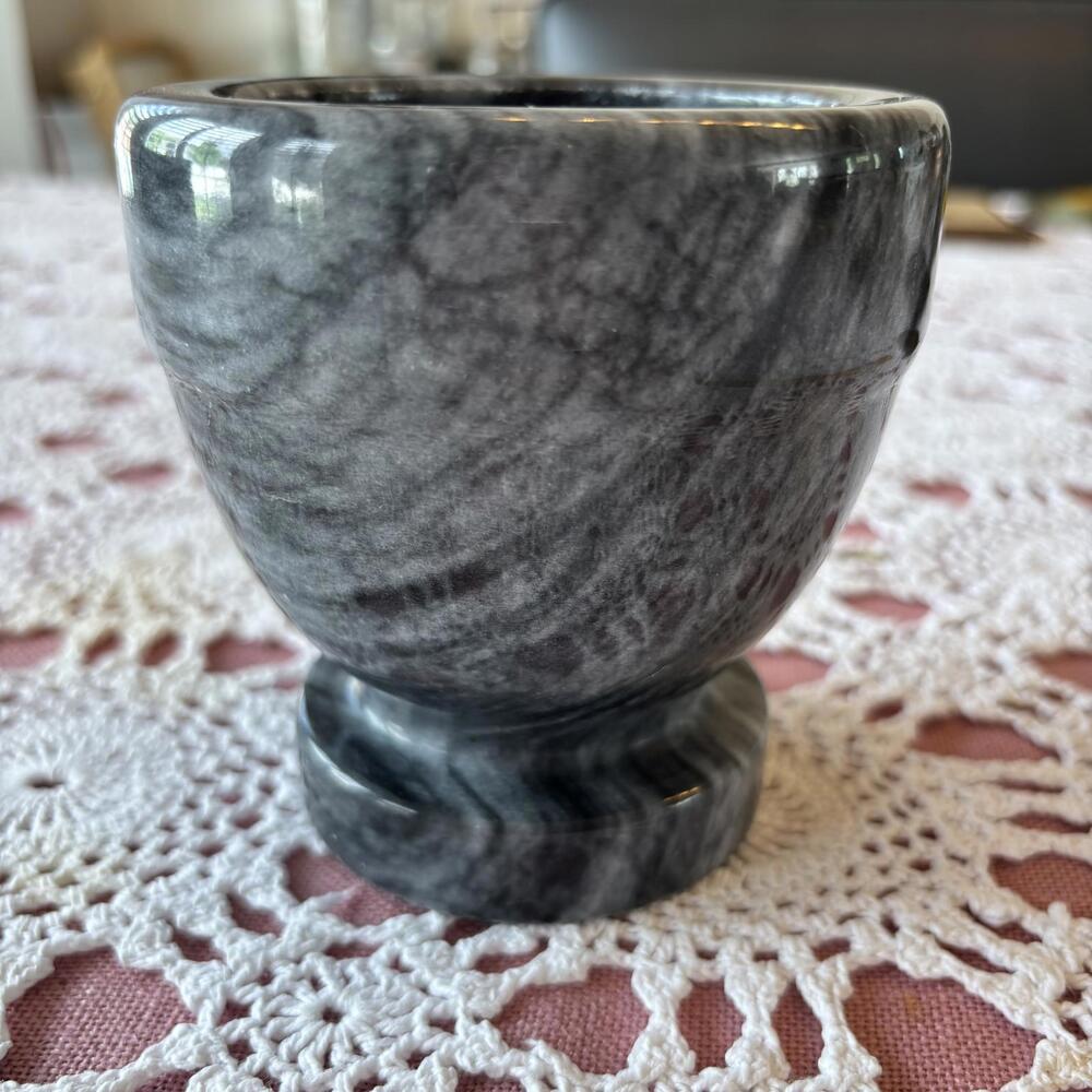 Gray Stone Mortar (4"x4") – No Pestle, Heavy & Rustic Decor